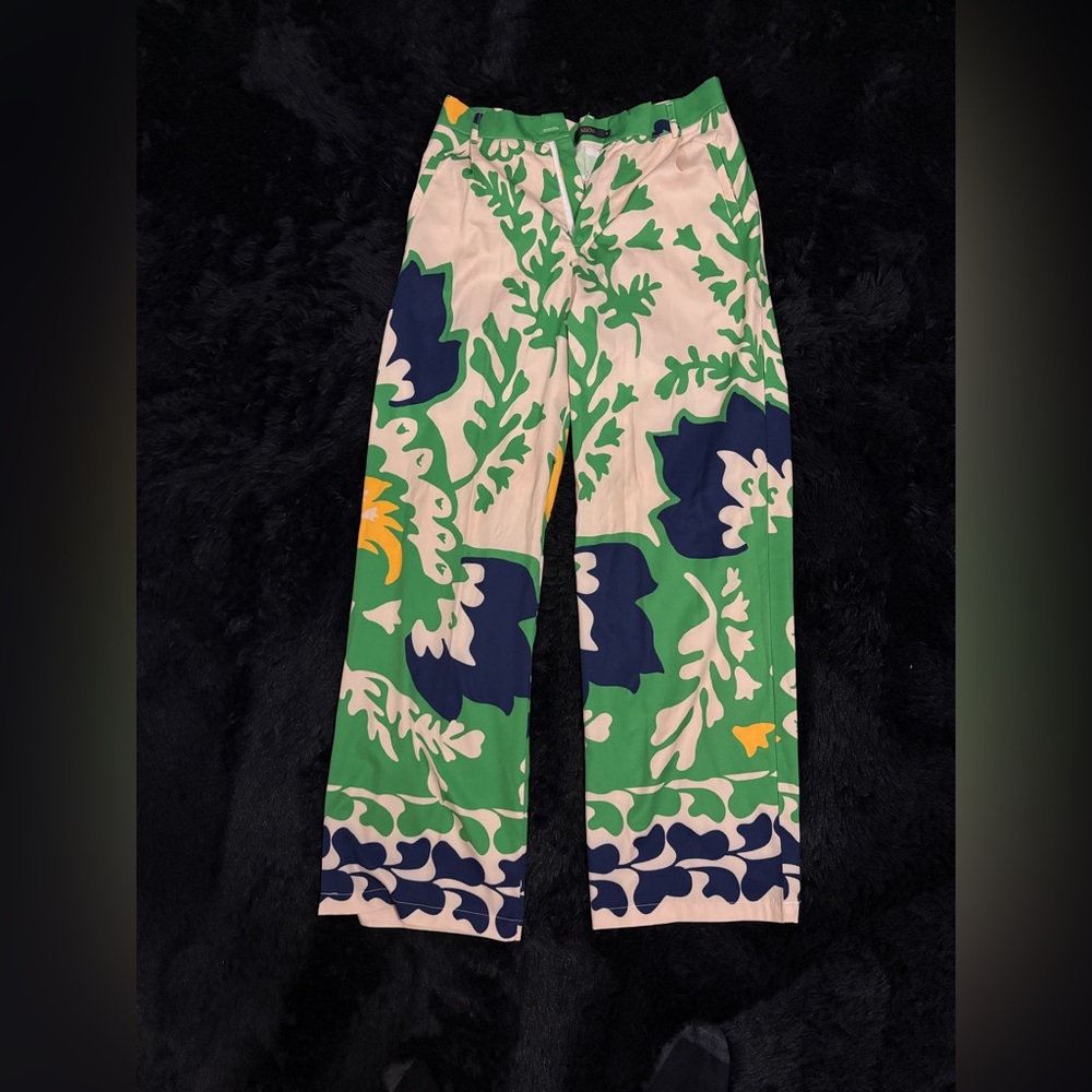 Bold Patterned Wide-Leg Pants